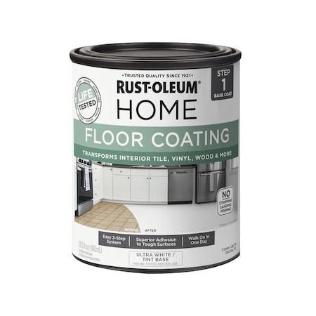 Rust-Oleum 1 qt Floor Coating, Matte Finish, Ultra White 358876